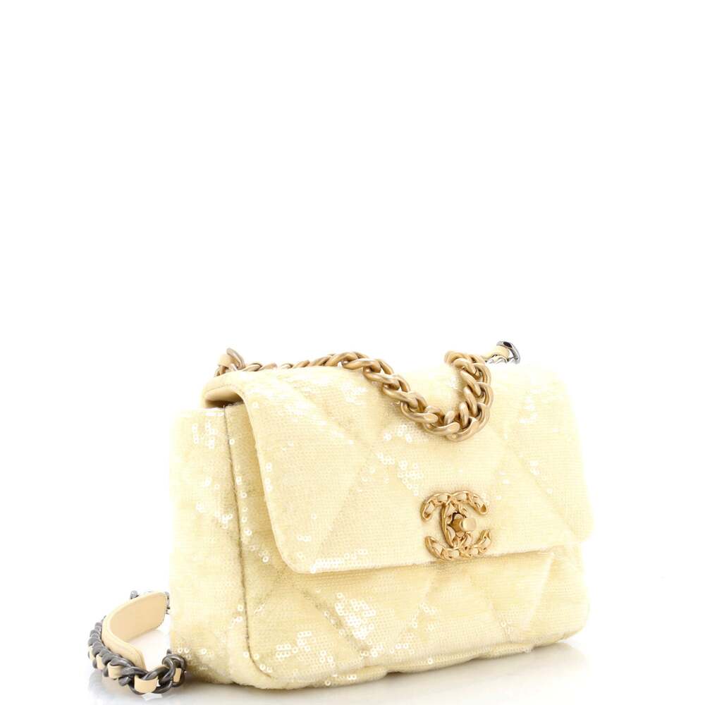 Chanel 19 Flap Bag Quilted Sequins #238225C49B - Picture 2 of 7